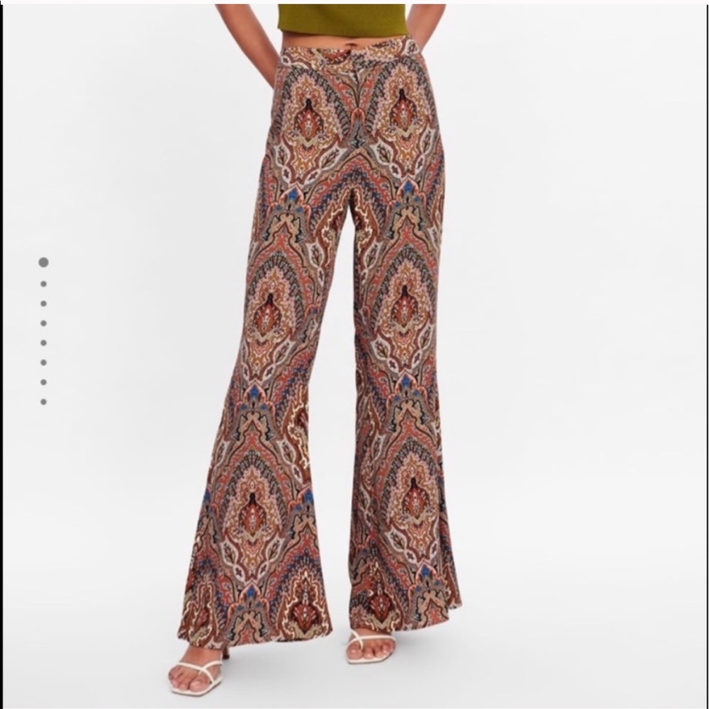 Zara Paisley Flare Pants / trousers - 70’s style